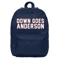 Down Goes Anderson Baseball Cleveland Vs Chicago 16 in Basic Backpack