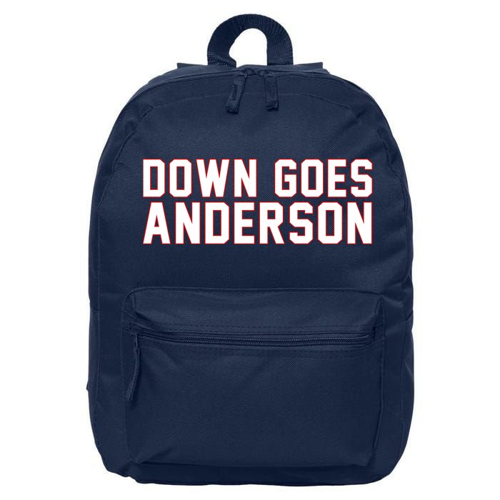 Down Goes Anderson Baseball Cleveland Vs Chicago 16 in Basic Backpack