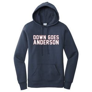 Down Goes Anderson Baseball Cleveland Vs Chicago Women's Pullover Hoodie