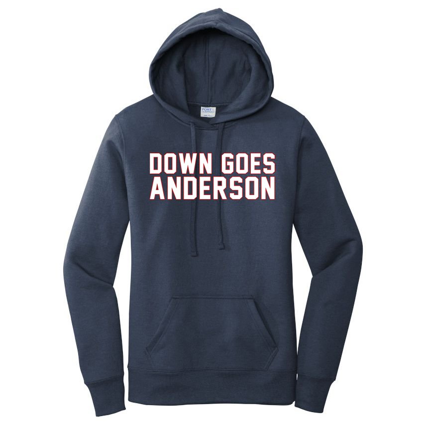 Down Goes Anderson Baseball Cleveland Vs Chicago Women's Pullover Hoodie