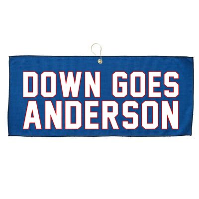Down Goes Anderson Baseball Cleveland Vs Chicago Large Microfiber Waffle Golf Towel