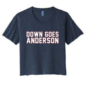 Down Goes Anderson Baseball Cleveland Vs Chicago Women's Crop Top Tee