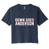 Down Goes Anderson Baseball Cleveland Vs Chicago Women's Crop Top Tee