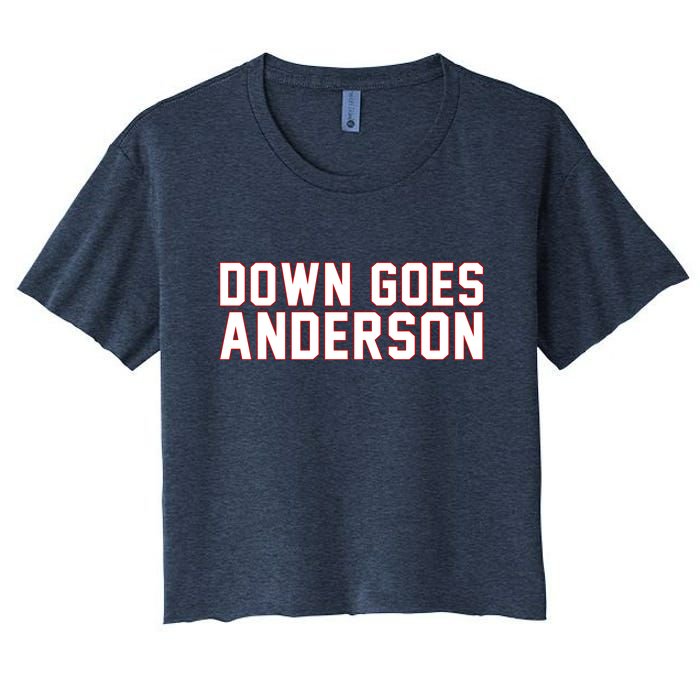 Down Goes Anderson Baseball Cleveland Vs Chicago Women's Crop Top Tee