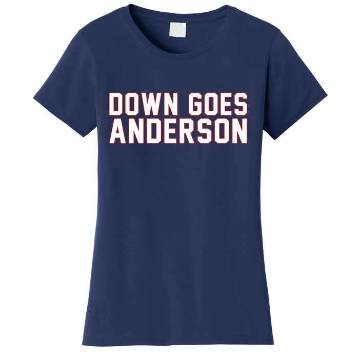 Down Goes Anderson Baseball Cleveland Vs Chicago Women's T-Shirt