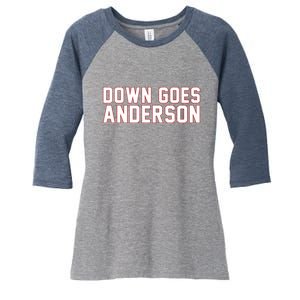 Down Goes Anderson Baseball Cleveland Vs Chicago Women's Tri-Blend 3/4-Sleeve Raglan Shirt