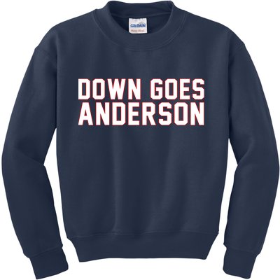 Down Goes Anderson Baseball Cleveland Vs Chicago Kids Sweatshirt