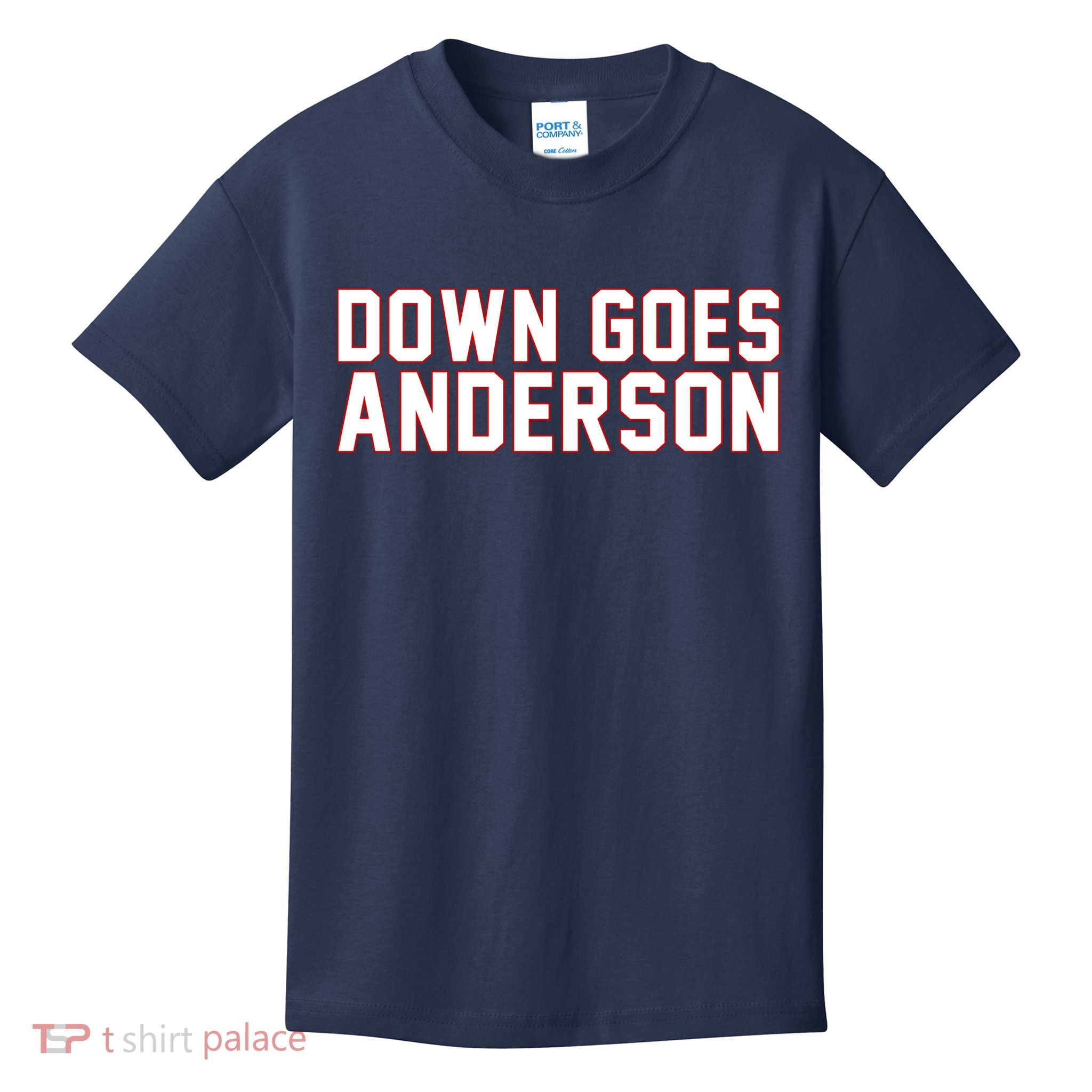 Down Goes Anderson Baseball Cleveland Vs Chicago Kids T-Shirt