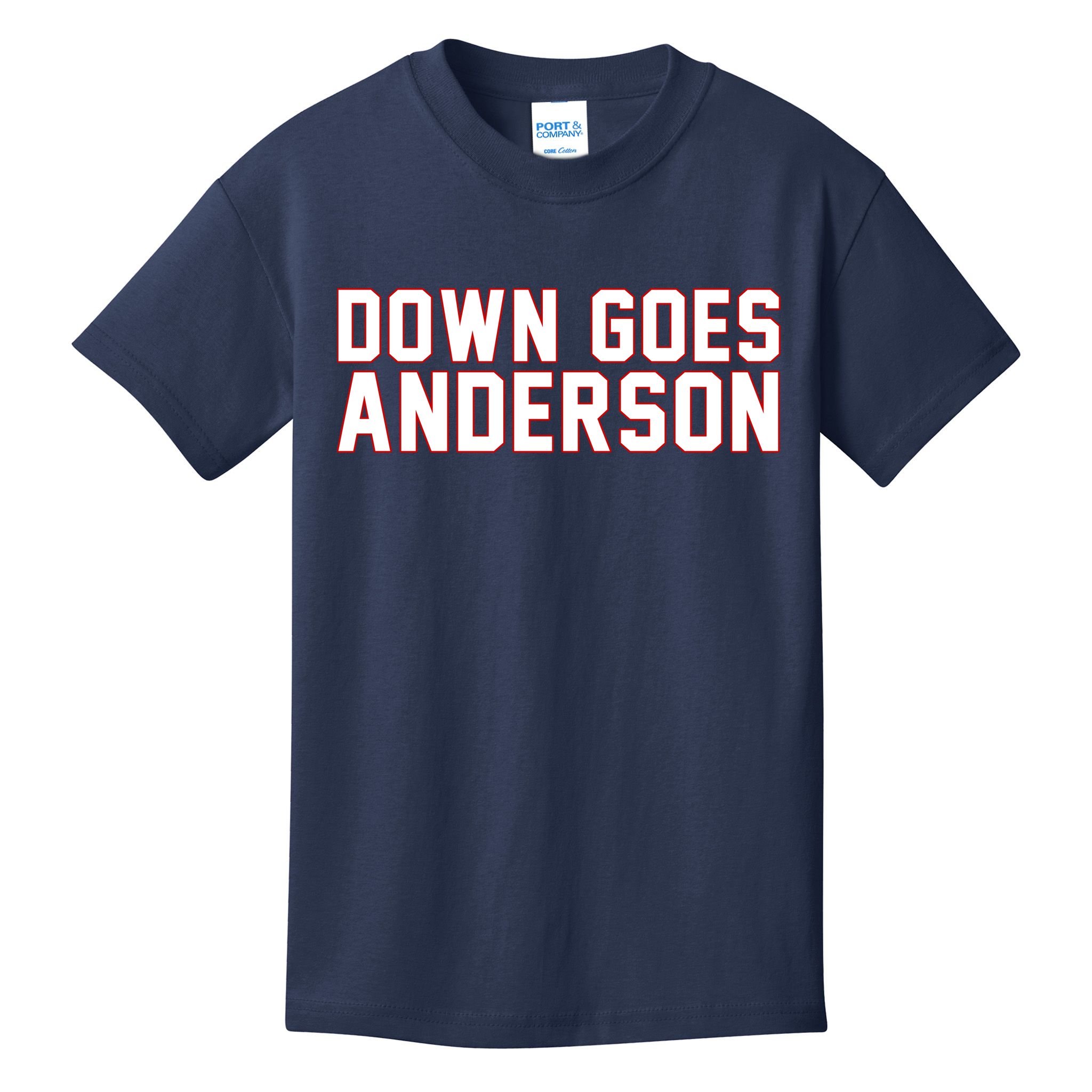 Down Goes Anderson Baseball Cleveland Vs Chicago Kids T-Shirt