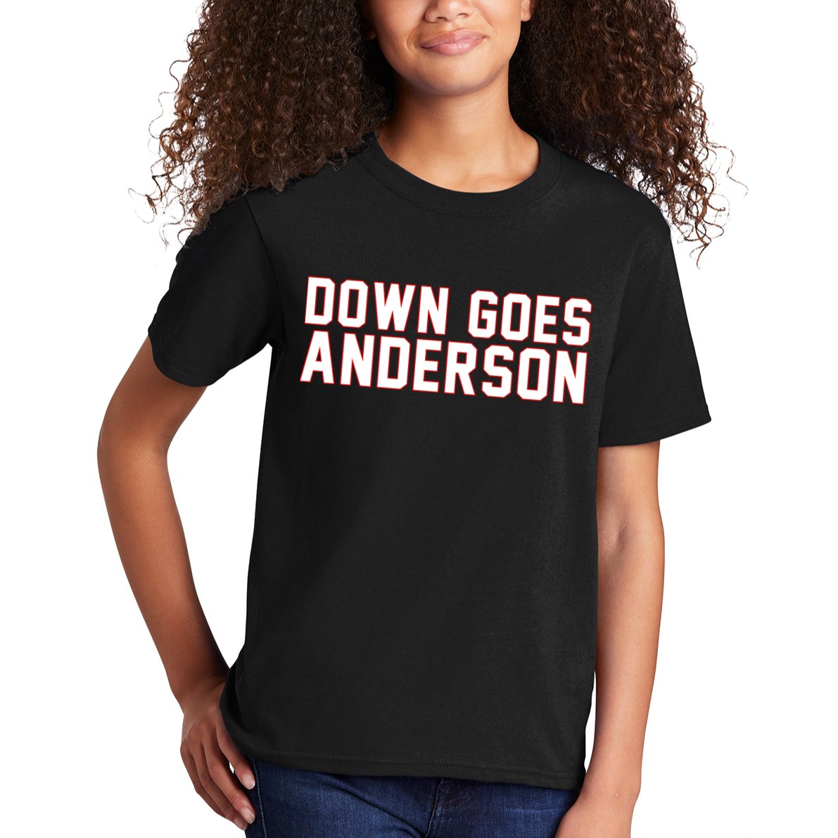 Down Goes Anderson Baseball Cleveland Vs Chicago Kids T-Shirt
