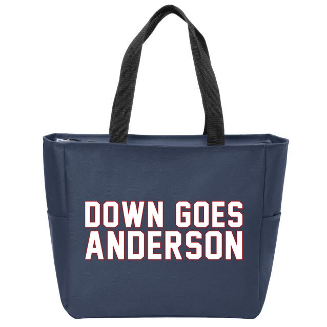 Down Goes Anderson Baseball Cleveland Vs Chicago Zip Tote Bag