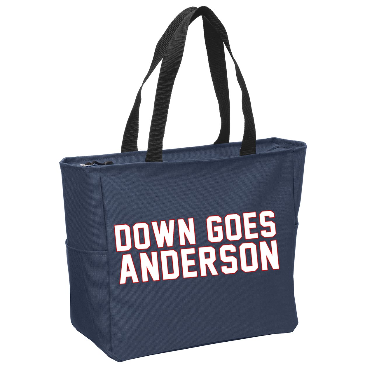 Down Goes Anderson Baseball Cleveland Vs Chicago Zip Tote Bag