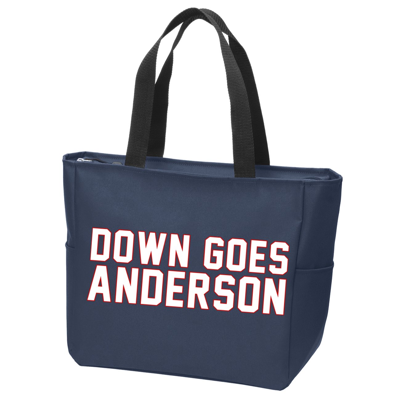 Down Goes Anderson Baseball Cleveland Vs Chicago Zip Tote Bag