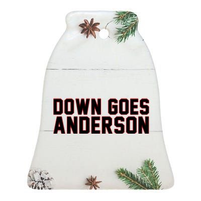 Down Goes Anderson Baseball Cleveland Vs Chicago Ceramic Bell Ornament