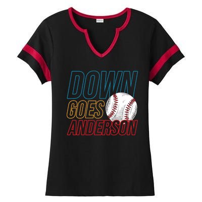 Down Goes Anderson Baseball Cleveland Chicago Fight Ladies Halftime Notch Neck Tee