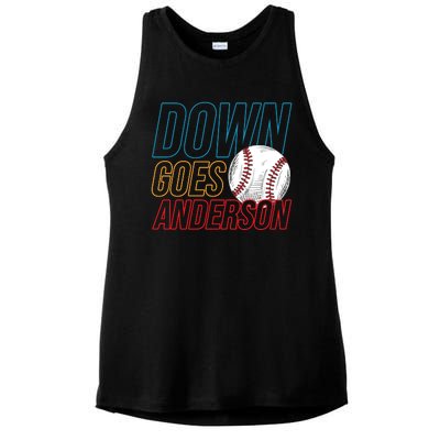 Down Goes Anderson Baseball Cleveland Chicago Fight Ladies PosiCharge Tri-Blend Wicking Tank