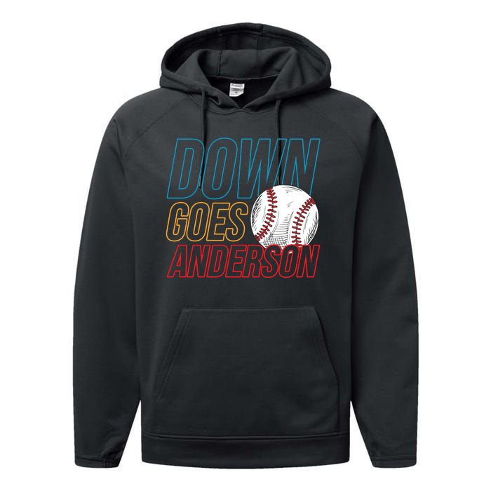 Down Goes Anderson Baseball Cleveland Chicago Fight Performance Fleece Hoodie