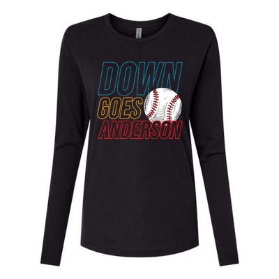 Down Goes Anderson Baseball Cleveland Chicago Fight Womens Cotton Relaxed Long Sleeve T-Shirt