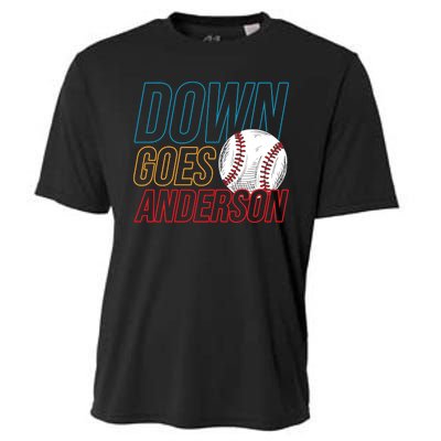 Down Goes Anderson Baseball Cleveland Chicago Fight Cooling Performance Crew T-Shirt