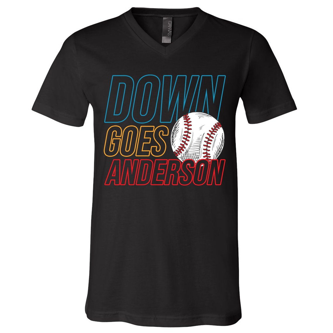 Down Goes Anderson Baseball Cleveland Chicago Fight V-Neck T-Shirt