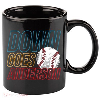 Down Goes Anderson Baseball Cleveland Chicago Fight 11oz C Handle Ceramic Mug
