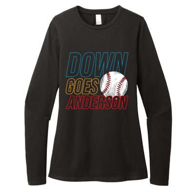 Down Goes Anderson Baseball Cleveland Chicago Fight Womens CVC Long Sleeve Shirt