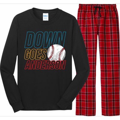 Down Goes Anderson Baseball Cleveland Chicago Fight Long Sleeve Pajama Set