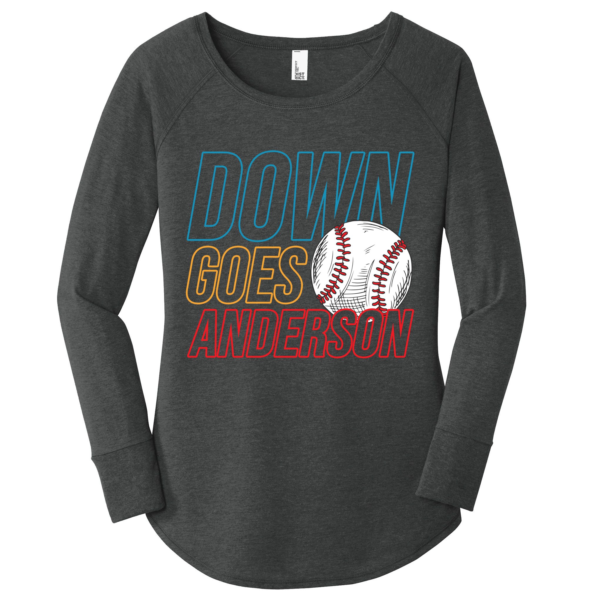 Down Goes Anderson Baseball Cleveland Chicago Fight Women's Perfect Tri Tunic Long Sleeve Shirt