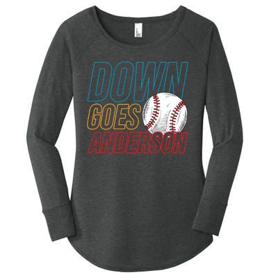 Down Goes Anderson Baseball Cleveland Chicago Fight Women's Perfect Tri Tunic Long Sleeve Shirt