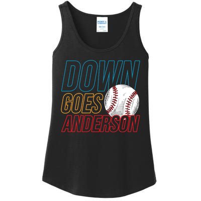 Down Goes Anderson Baseball Cleveland Chicago Fight Ladies Essential Tank