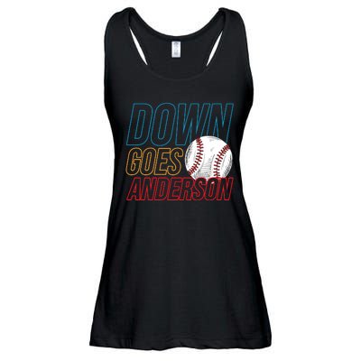 Down Goes Anderson Baseball Cleveland Chicago Fight Ladies Essential Flowy Tank