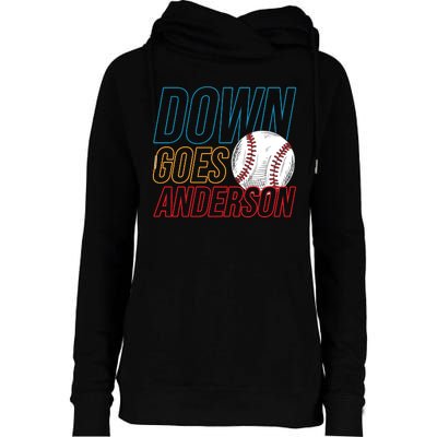 Down Goes Anderson Baseball Cleveland Chicago Fight Womens Funnel Neck Pullover Hood