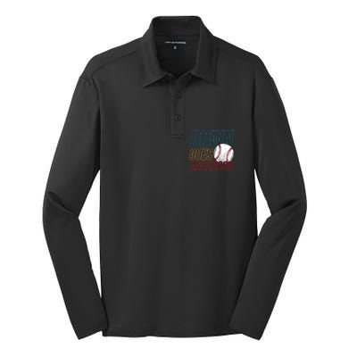 Down Goes Anderson Baseball Cleveland Chicago Fight Silk Touch Performance Long Sleeve Polo