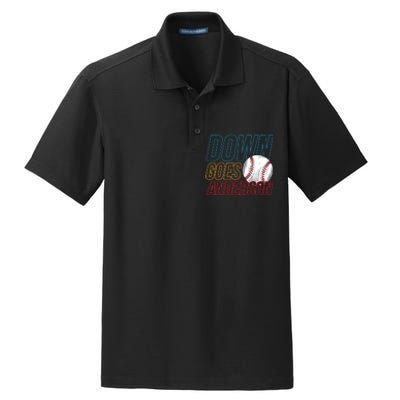 Down Goes Anderson Baseball Cleveland Chicago Fight Dry Zone Grid Polo