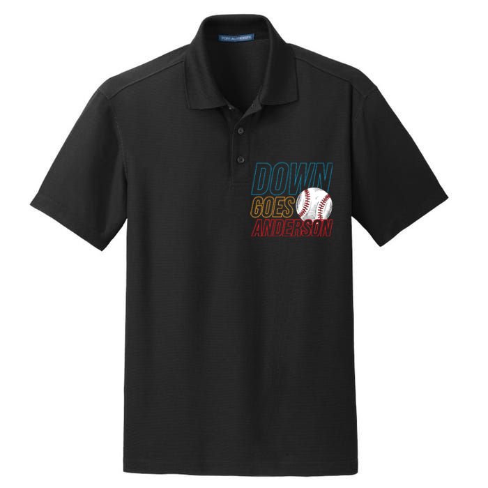 Down Goes Anderson Baseball Cleveland Chicago Fight Dry Zone Grid Polo