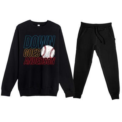 Down Goes Anderson Baseball Cleveland Chicago Fight Premium Crewneck Sweatsuit Set