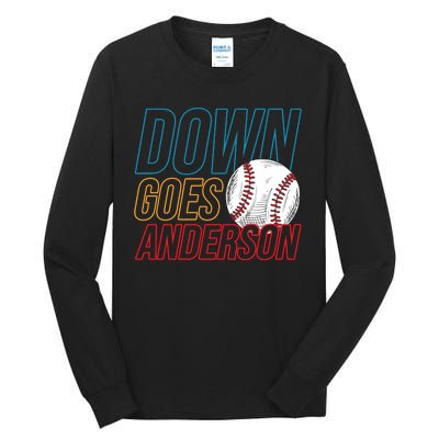 Down Goes Anderson Baseball Cleveland Chicago Fight Tall Long Sleeve T-Shirt