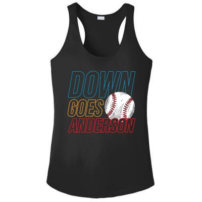 Down Goes Anderson Baseball Cleveland Chicago Fight Ladies PosiCharge Competitor Racerback Tank