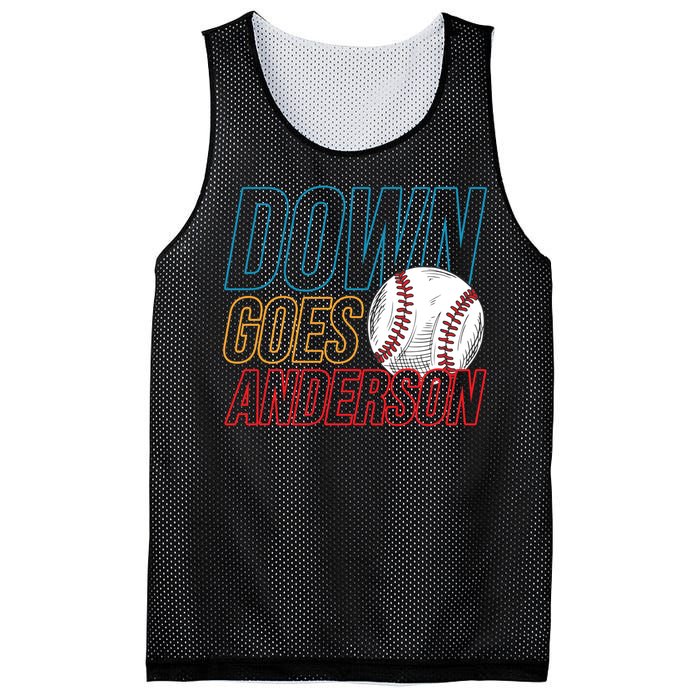 Down Goes Anderson Baseball Cleveland Chicago Fight Mesh Reversible Basketball Jersey Tank