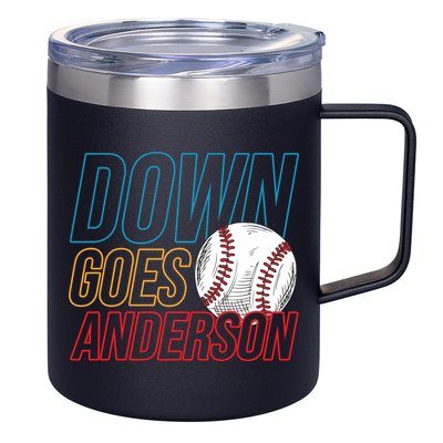 Down Goes Anderson Baseball Cleveland Chicago Fight 12oz Stainless Steel Coffee Mug