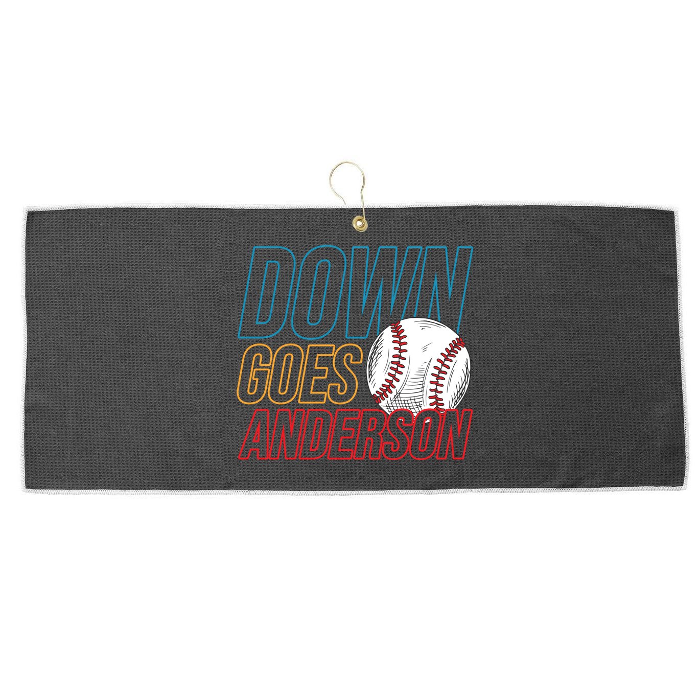 Down Goes Anderson Baseball Cleveland Chicago Fight Large Microfiber Waffle Golf Towel