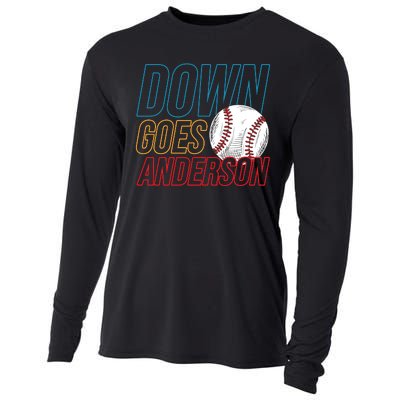 Down Goes Anderson Baseball Cleveland Chicago Fight Cooling Performance Long Sleeve Crew