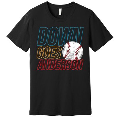 Down Goes Anderson Baseball Cleveland Chicago Fight Premium T-Shirt