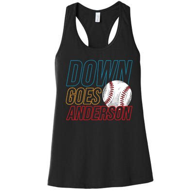 Down Goes Anderson Baseball Cleveland Chicago Fight Women's Racerback Tank