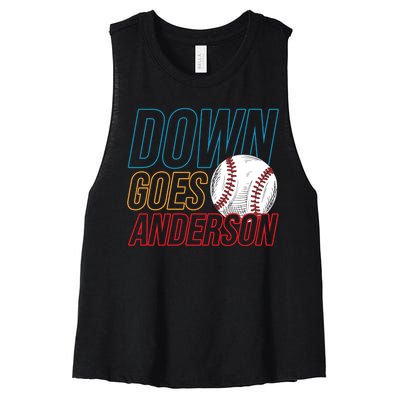 Down Goes Anderson Baseball Cleveland Chicago Fight Women's Racerback Cropped Tank