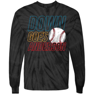 Down Goes Anderson Baseball Cleveland Chicago Fight Tie-Dye Long Sleeve Shirt