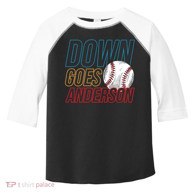 Down Goes Anderson Baseball Cleveland Chicago Fight Toddler Fine Jersey T-Shirt