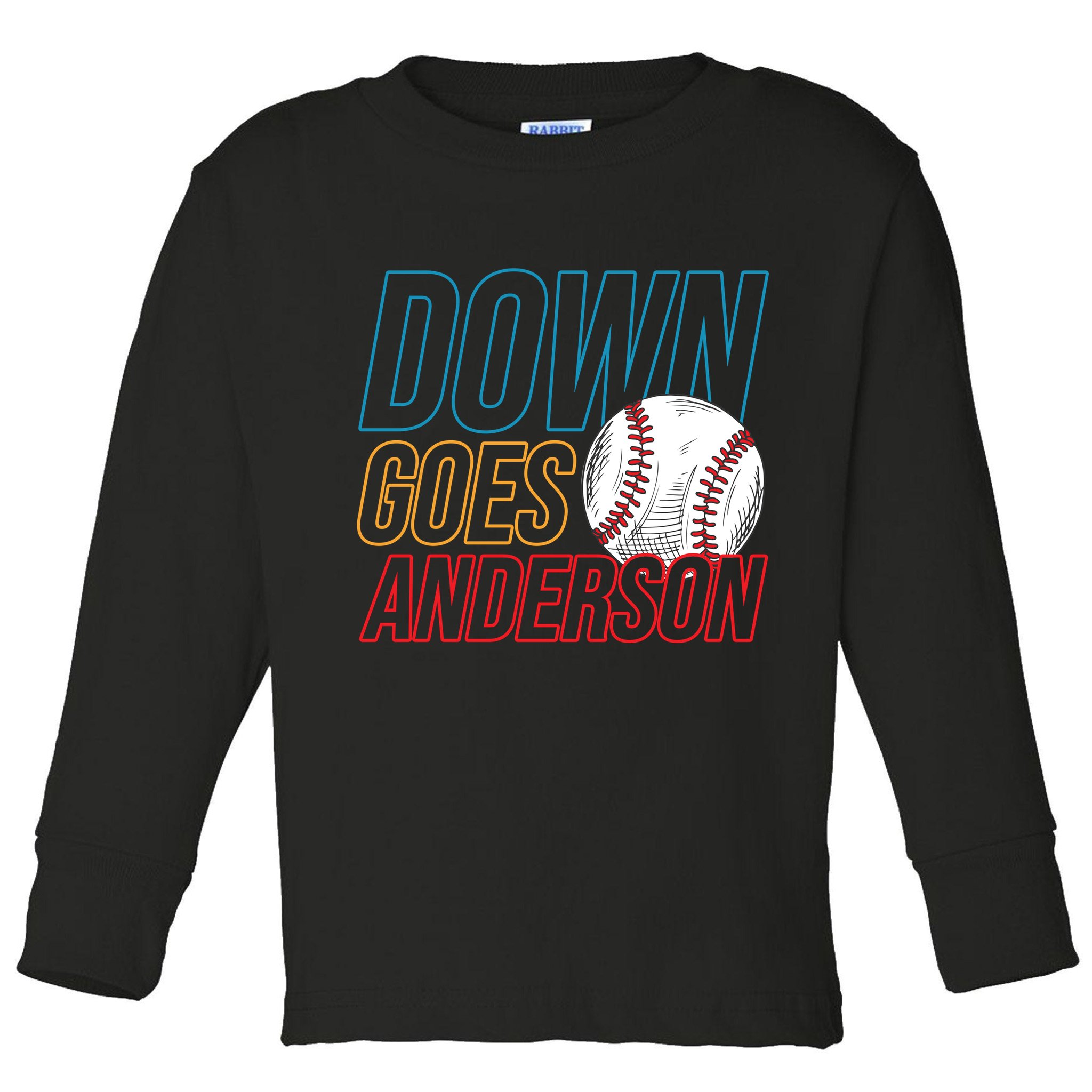 Down Goes Anderson Baseball Cleveland Chicago Fight Toddler Long Sleeve Shirt