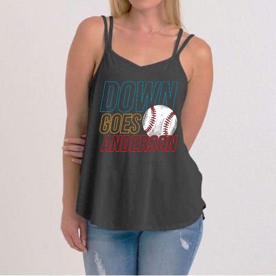 Down Goes Anderson Baseball Cleveland Chicago Fight Women's Strappy Tank