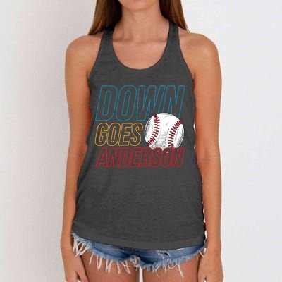 Down Goes Anderson Baseball Cleveland Chicago Fight Women's Knotted Racerback Tank